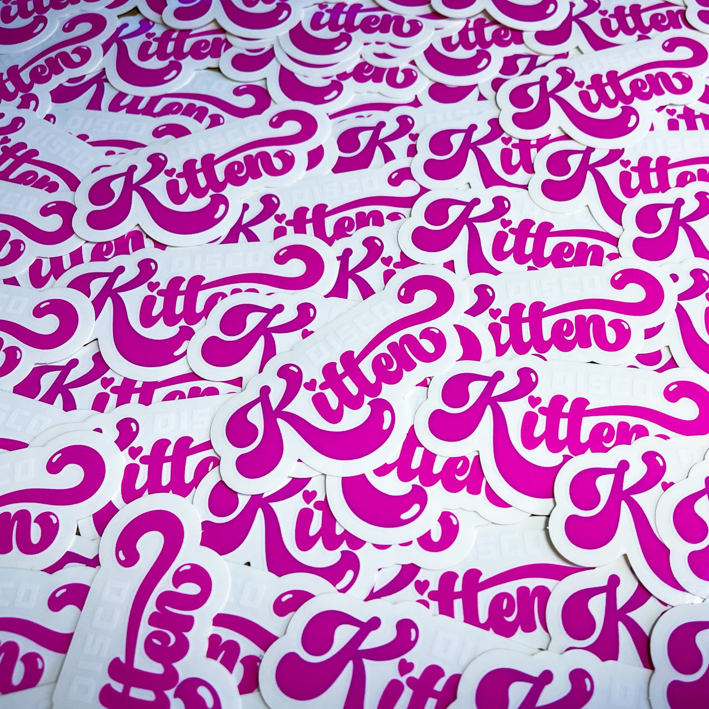 Clear Disco Kitten Sticker