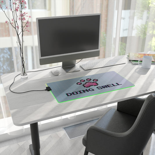 Gaming Mouse Pad - 'Doing Swell' 8bit Cat Paw Design