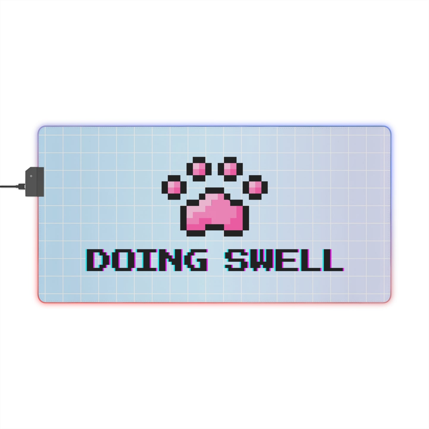 Gaming Mouse Pad - 'Doing Swell' 8bit Cat Paw Design